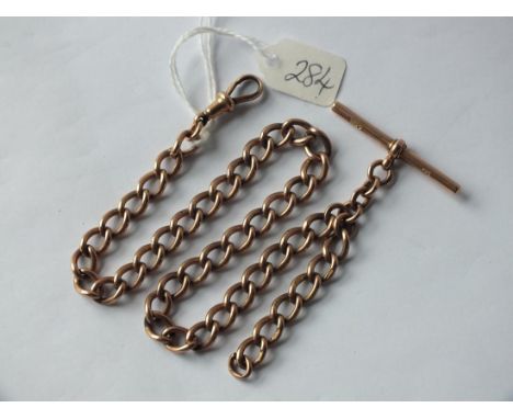 9CT HEAVY LINK ALBERT CHAIN  13.5" long inc dog clip 38.3g      