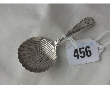 Georgian O.E. bead pattern caddy spoon, Sheff 1789 by  RM         