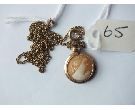 RG cameo pendant on RG chain     