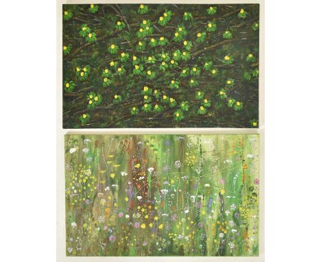 Two Frances Judith Turton paintings (British, 1946-2023)Mid August, 2006 &amp; Illegibly titledOil on canvasBoth signed to ba