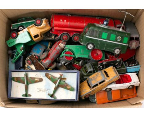 Corgi. Dinky and others. An unboxed collection of vehicles: including Dinky 23E Alfa-Romeo, Dinky 968 TV Roving Eye and other