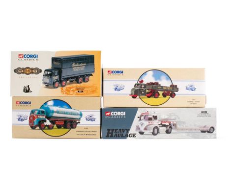 Corgi. A boxed group of commercial vehicles: No. 13501 G C Munton Foden S 21 'Mickey Mouse' Articulated and Low Loader, No, 2