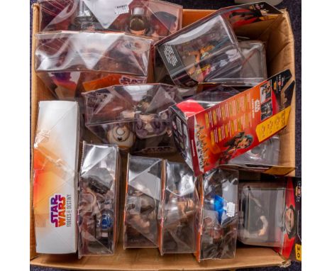 Hasbro/Disney Star Wars Forces of Destiny. A boxed group of 12 inch action figures and Disney Star Wars infinity figures.: 