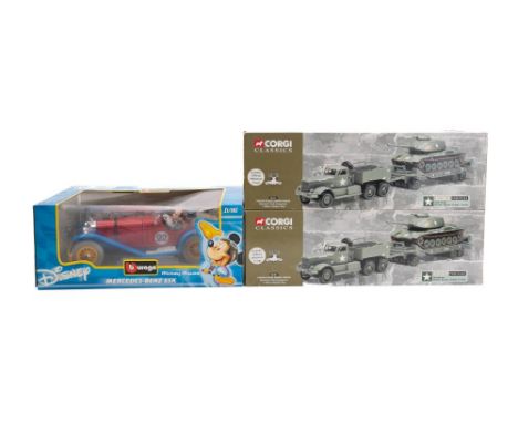 Two Corgi Classic Military Series 55101 United State Armed Forces Diamond T Tank Transporter and M60 Medium Tank sets: togeth