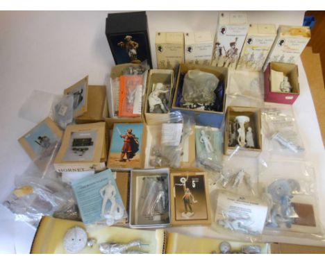 Charles Stadden and others, a collection of unpainted or primed metal 55mm, 76mm and other figures: includes various period f