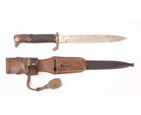A German KS98 style dress bayonet by Weyersberg Kirschbaum & Cie: the straight fullered blade with makers mark over a single 
