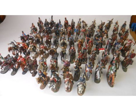 Del Prado and Airfix, a collection of painted white metal and plastic 54mm mounted figures: includes, Duke of Wellington, Nap