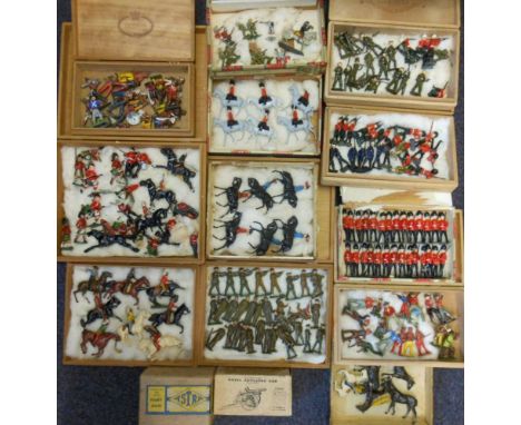 John Hill &amp; Co and others, a collection of assorted painted metal figures: includes cowboys and Indians, guardsmen, caval