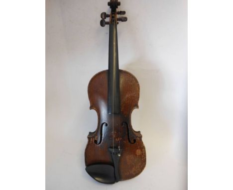 A late 19th Century violin by Booth: the two-piece back of narrow flame and curl, the varnish of a light honey brown and a da