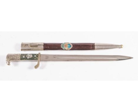 A Third Reich Period German Police dagger by Alexander Coppell, Solingen,: the straight single edged blade stamped as per tit