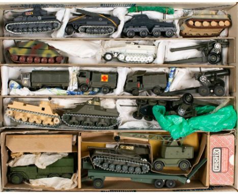 Solido and other unboxed military vehicles: including a Corgi Major International '6x6' Truck, etc. 