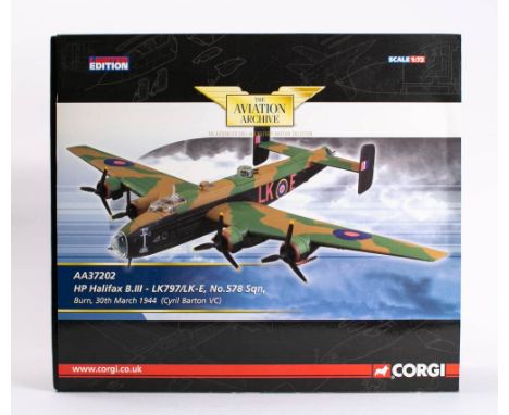 Corgi 'Aviation Archive': a boxed limited edition 1 /72nd scale AA37202 HP Halifax B.III- LK797/LK-E, N0. 578 Sqn. Burn, 30th