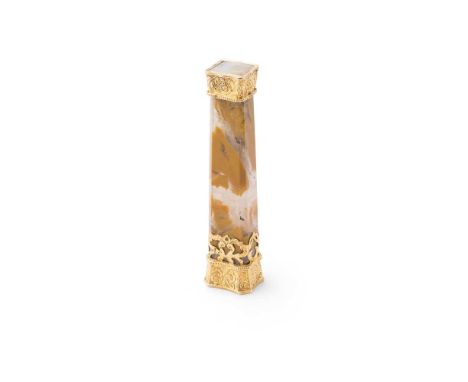 THE HONOURABLE ADOLPHUS FREDERICK CAPELL SEAL  A VICTORIAN AGATE AND GOLD MUSICAL INTEREST SEAL, CIRCA 1860  The agate stem s