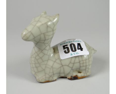 A small crackle glaze pottery Chinese deer ornament Condition reports provided on request by email for this auction otherwise