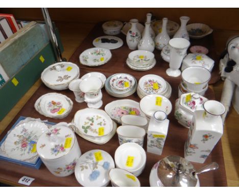Two trays of various patterned mainly Wedgwood trinket boxes, coasters &amp; bud vases ETC Condition reports provided on requ