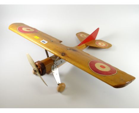 A super vintage wood work model of a propeller plane Condition reports provided on request by email for this auction otherwis