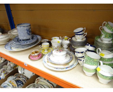 Parcel of mixed teaware, cabinet cups, blue &amp; white transfer pottery ETC Condition reports provided on request by email f