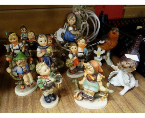 Hummel / Goebel figures including table lamp Condition reports provided on request by email for this auction otherwise items 