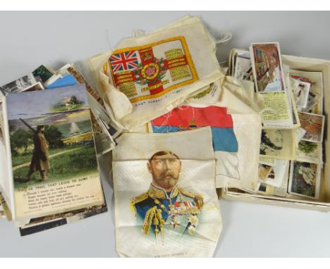 Collection of vintage postcards, first day covers &amp; Kensitas' silks Condition reports provided on request by email for th