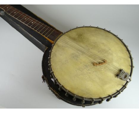 A vintage five-string cased banjo and a cased Boosey &amp; Hawkes clarinet Condition reports provided on request by email for