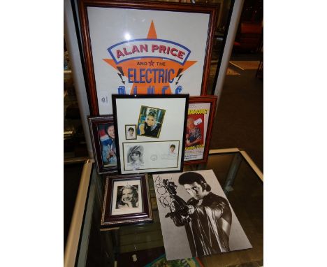 A small collection of autographs, including Ken Dodd, Hinge and Bracket, Alvin Stardust. Julie Andrews, Alan Price and a firs