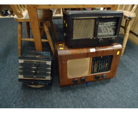 Two valve radios and a German accordion