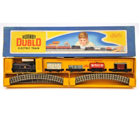 A quantity of Hornby Dublo railway. 0-6-2 Tank Goods Train B.R. EDG17. Comprising a tank loco RN 69567, 3 freight wagons and 