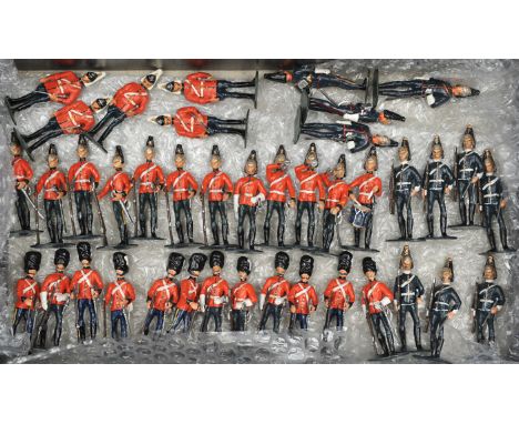 40 white metal soldiers. British army dismounted cavalry, comprising 12 Royal Scots Greys troopers, in scarlet. 7 Carabineer 