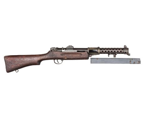 A 7.62mm Czechoslovakian Mod 59 light machine gun, number H-8181-N, dated 1970, with bi-pod stand and carrying handle. GC; wi