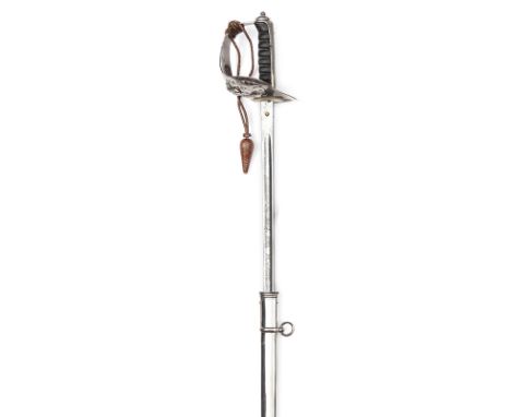 A Geo V 1897 pattern infantry officer’s sword of The Northumberland Fusiliers,  straight fullered blade 32½”, etched on one s