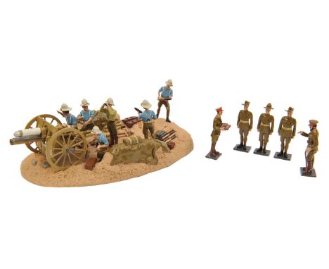 2 Toy Army Workshop. WW1 13lb Field Gun and 6 Crew. No.BS708. Comprising gun with 5 crew in action poses and spotter with bin