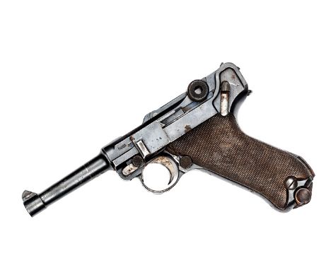 A 9mm PO8 Luger semi automatic pistol,  number 5003 (the side plate numbered 54), the breech dated 1916, with DWM cypher on t