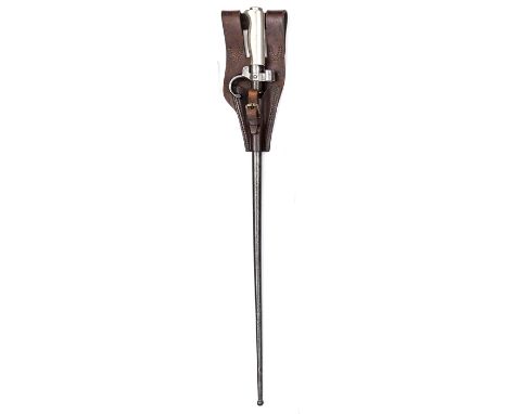 An M1886 1st Pattern bayonet for the French Lebel rifle, cruciform section blade, hooked quillon, WM grip, in steel scabbard 