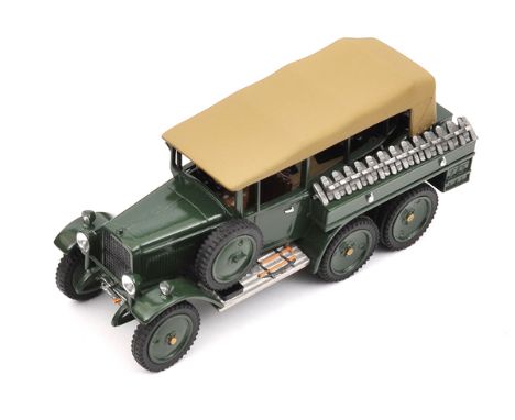 CJB Military Models 1:32 scale late 1930&rsquo;s Morris Commercial Motors &lsquo;D&rsquo; Type 3 axle Battery Staff Car. In g