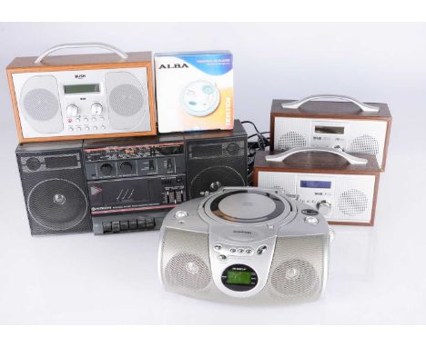 CD player / Radio Cassette / DAB Radios, six items comprising Hitachi Radio Cassette TRK-612E, Goodmans Radio CD GPS100S, Per