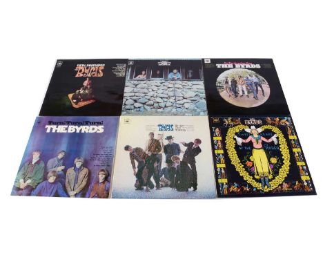 Byrds LPs, seven UK release albums, mainly second Press Stereo Releases comprising Younger Than Yesterday, Turn Turn Turn, Mr