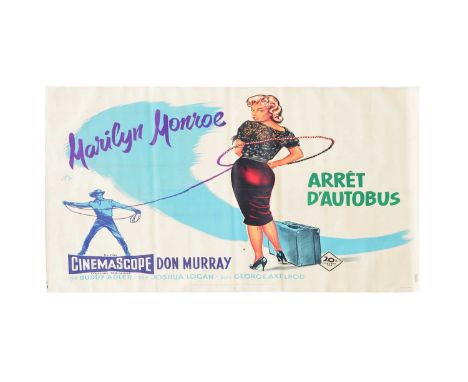 Bus Stop (1956) French Film Poster / Marilyn Monroe, a French Double Grande, 4 panel poster for this classic Marilyn Monroe F