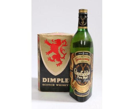 Dimple Old Blended Scotch Whisky, boxed; together with Glenfiddich Pure Malt Scotch Whisky, over 8 years, 26 2/3 fl. ozs (2)