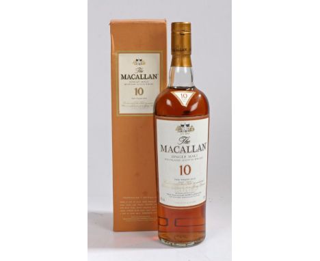 The Macallan Single Malt Highland Scotch Whisky, 10 Years Old, 40% vol. 70cl. boxed