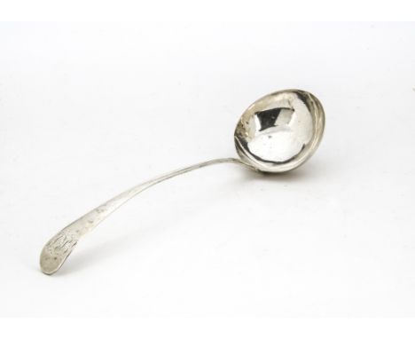 A George III silver soup ladle by Hester Bateman, Old English with initials, London 1782, 4.7 ozt 