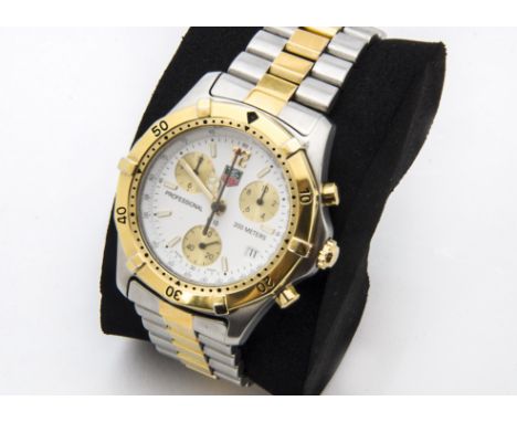 A modern Tag Heuer Professional quartz chronograph stainless steel gentleman's wristwatch, ref. CK1121-0, 39mm case, white di