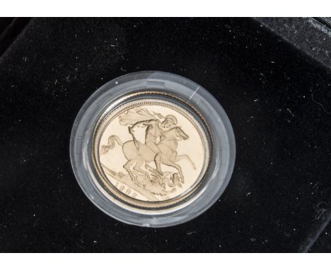An Elizabeth II proof full sovereign, dated 1982, in Royal Mint case with leaflet (3) 