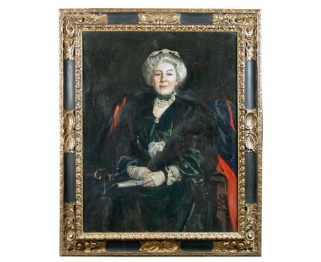 After Sir John Lavery (Irish, 1856-1941) Portrait of Miss Constance Jones, Mistress of Girton College, Cambridge signed on th