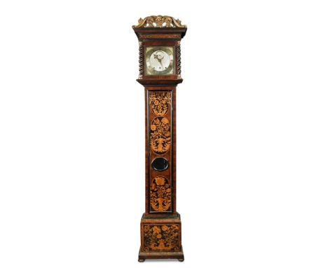 William Cattell in Fleet Street Londini fecit, a 17th century walnut marquetry month going longcase clock, the hood with late