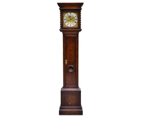 Charles Frodsham, London, an early 20th century oak longcase clock, in late 17th century style, the 11inch square brass dial 