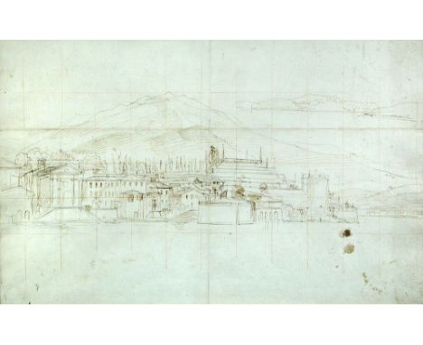 Gaspar Adriaensz. van Wittel, called Vanvitelli (Dutch, 1652-1736) The Villa Borromeo at Isola Bella on Lake Maggiore pencil 