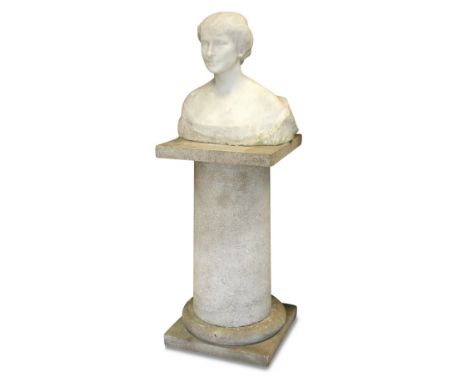 Attributed to Eduardo Rossi, (Neapolitan, 1876-1926) a marble portrait bust of a lady, signed 'Rossi 1914', 47cm (18.5in) hig