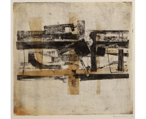 Bernard Kay (1927-2021) 'Untitled abstract', etching and aquatint, signed and dated 1955 in pencil lower right, unframed, 65c