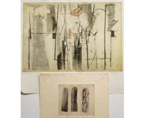Bernard Kay (1927-2021) 'Composition', etching and aquatint, artists proof, signed in pencil lower right, unframed, 52.5cm x 
