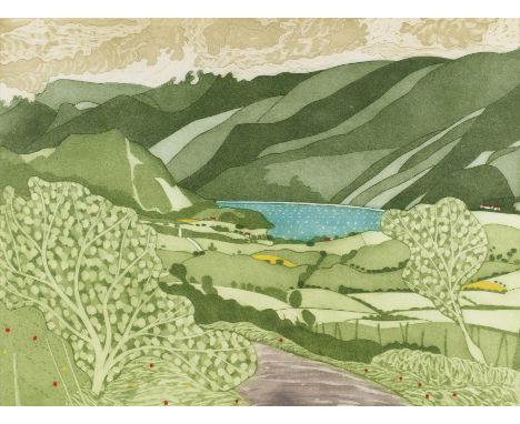 John Brunsdon (1933-2014) 'Ennerdale Water', etching and aquatint, numbered 17/150, signed in pencil to the margin, 45cm x 59